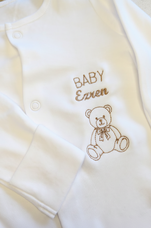 Personalised baby sleepsuit